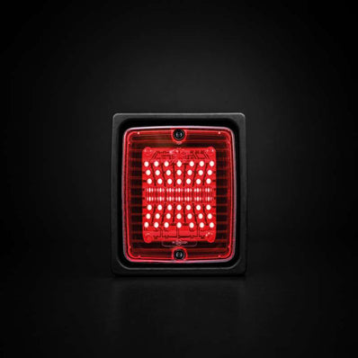 Fanale posteriore a LED IZE, lente rossa, quadrato
