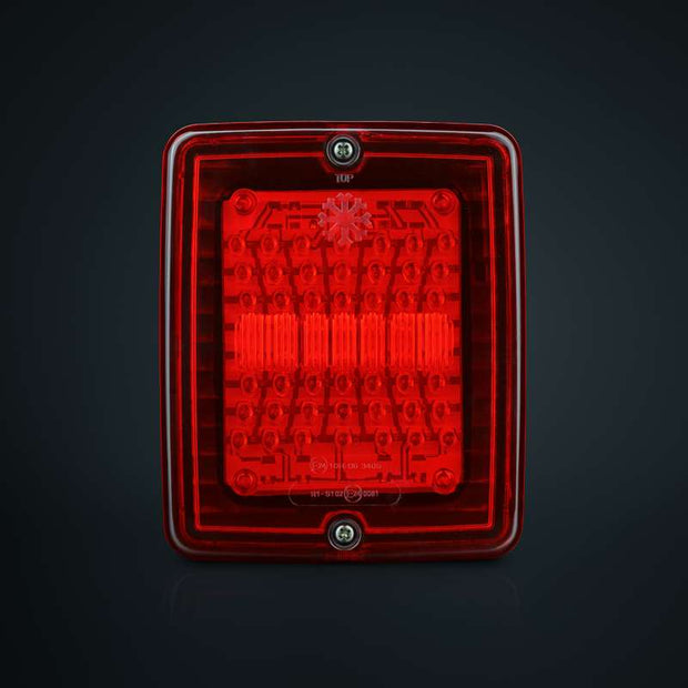 Fanale posteriore a LED IZE, lente rossa, quadrato