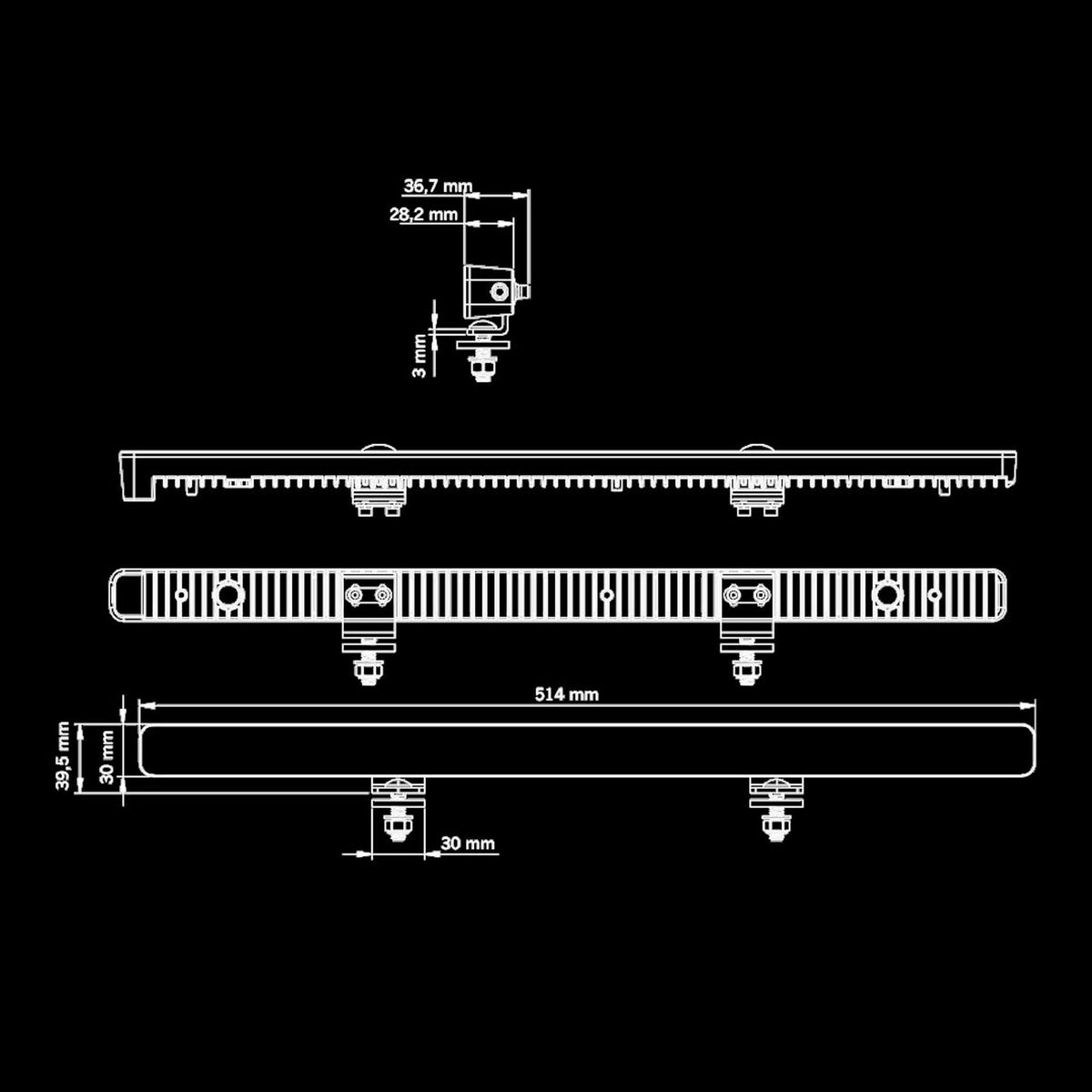 NUUK E-LINE LOW PROFILE LED BAR 20