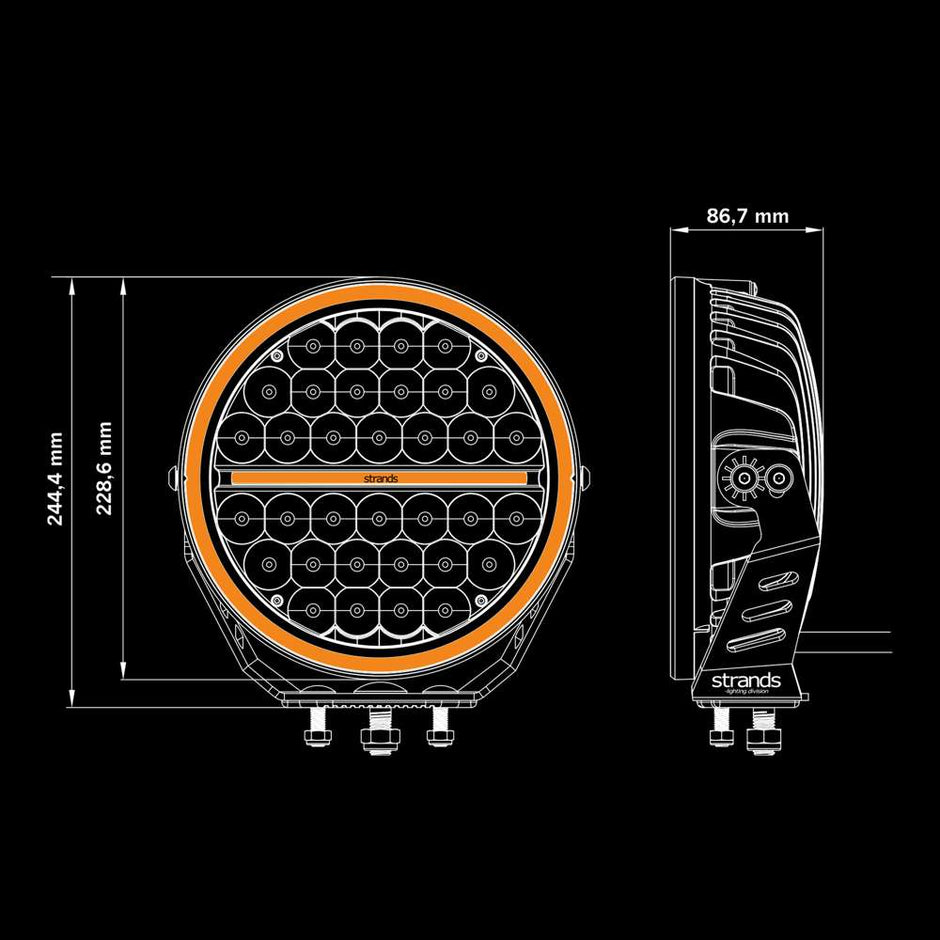 Faro di segnalazione Big Energy XL con lente trasparente