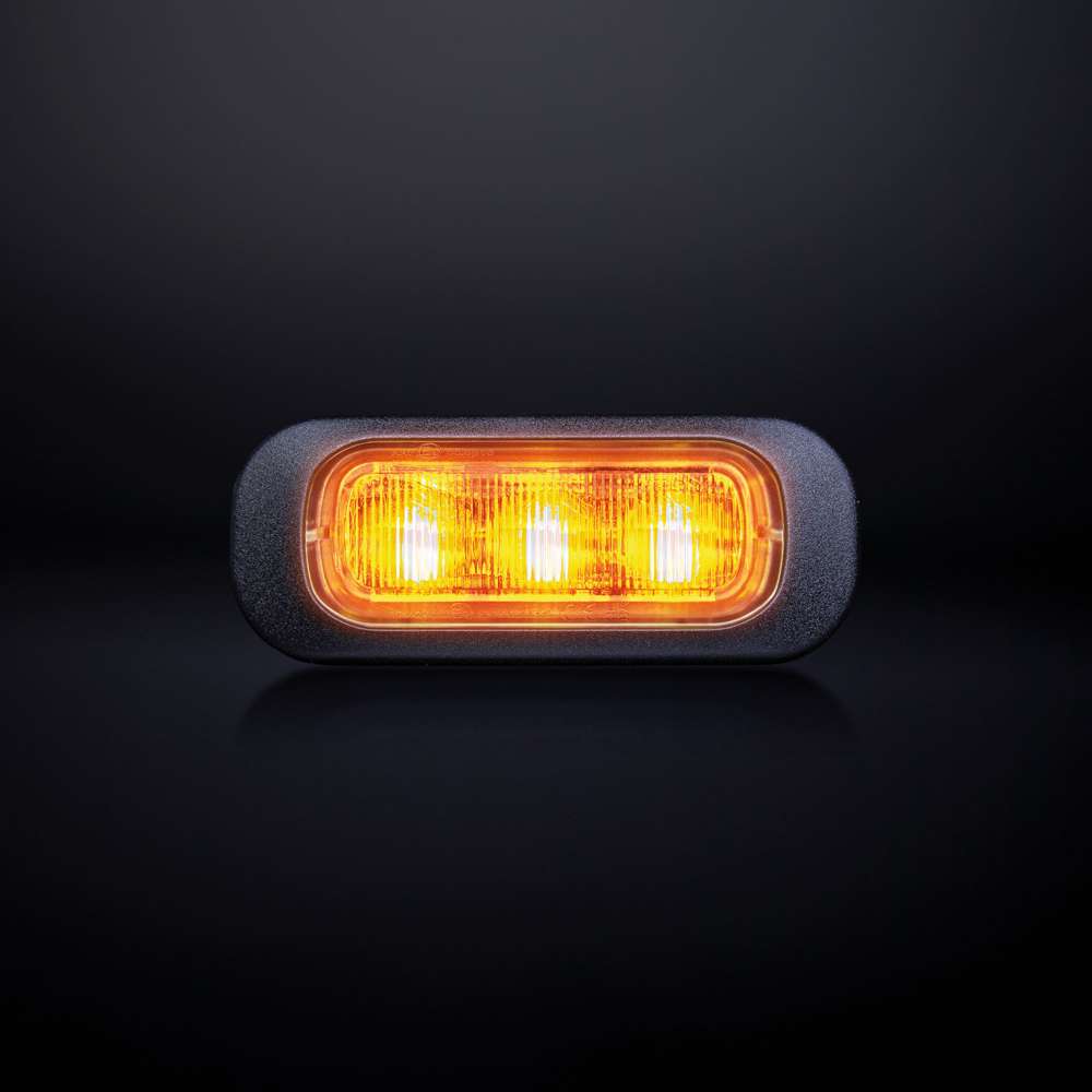 Dark Knight Directional Warning Light Amber 3 LED Clear Glass