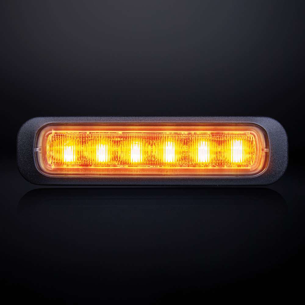 Dark Knight Directional Warning Light Amber 3 LED Clear Glass
