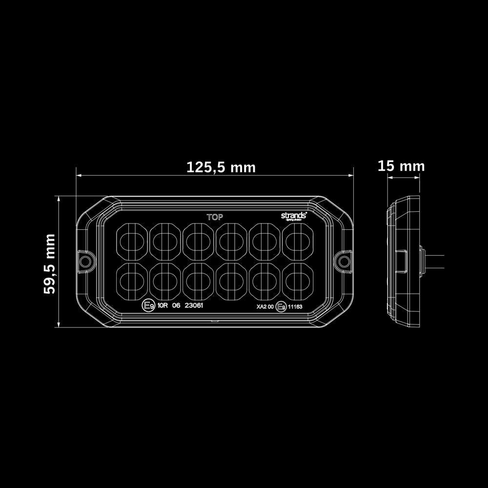 Dark Knight Duo Warnleuchte mit Richtungsfunktion 12 LEDs
