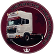 LKW von Frau Heinrichs als Aufkleber auf rotem Untergrund