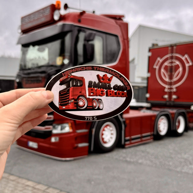 Sticker Heinrichs 770 S small cab big block vor LKW