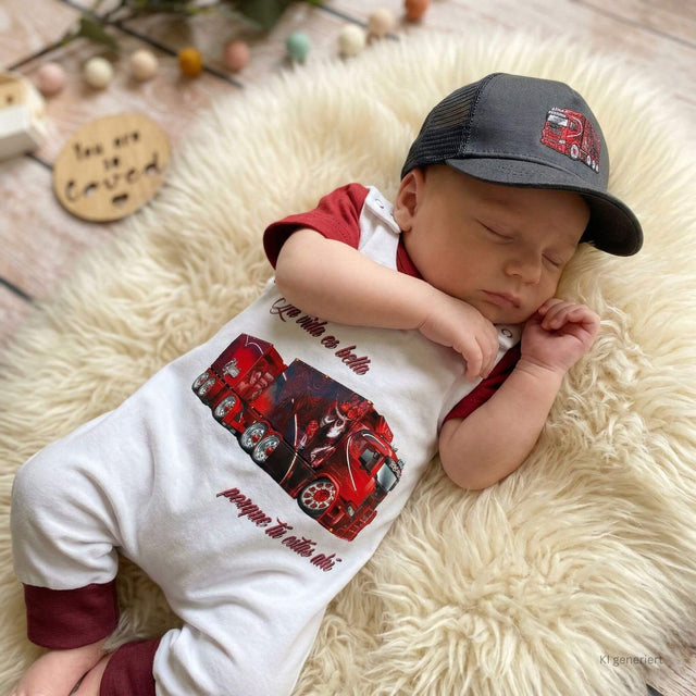 Heinrichs Babystrampler „La Vida es Bella" – Handgefertigt Truck Fan Baby