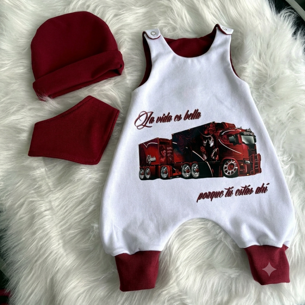 Heinrichs Babystrampler „La Vida es Bella" – Handgefertigt Truck Fan Baby