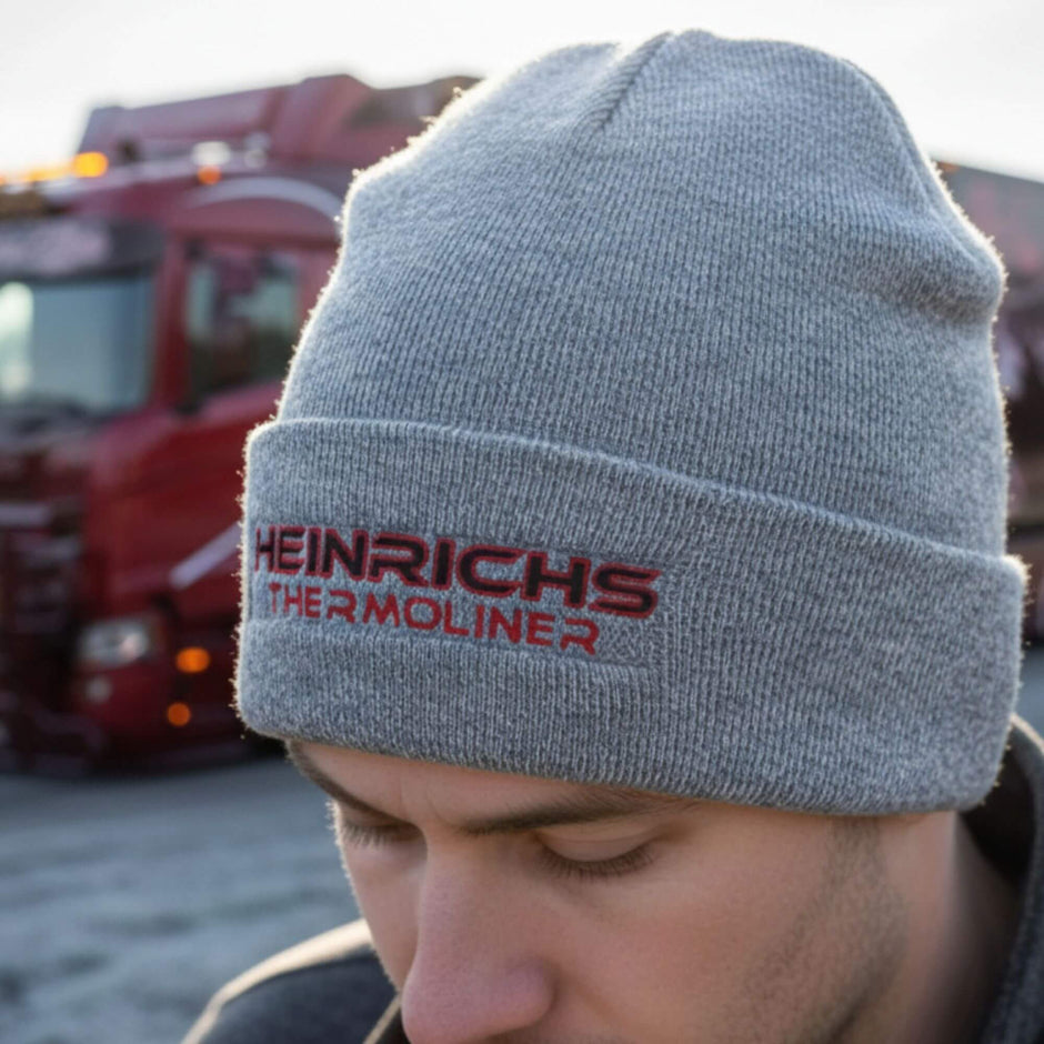 Heinrichs Thermoliner Wollmütze – Trucker Beanie schwarz/bordeaux/grau/weiß