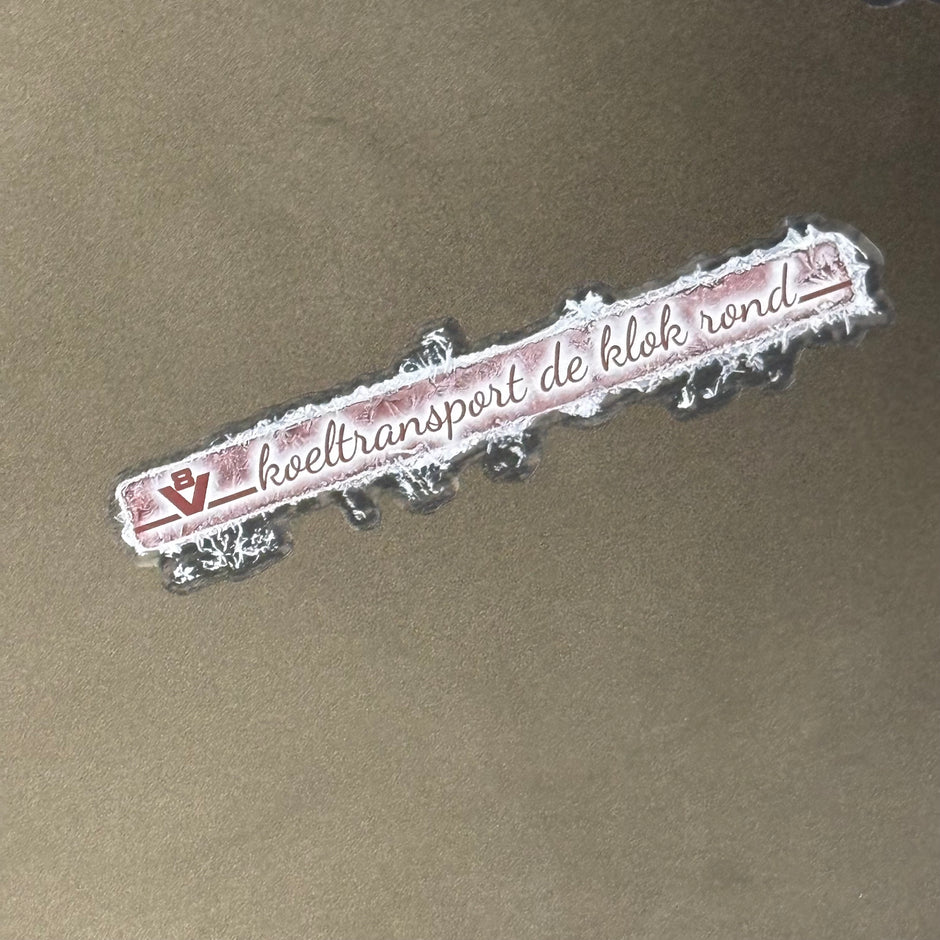 Aufkleber "koeltransport de klok rond"