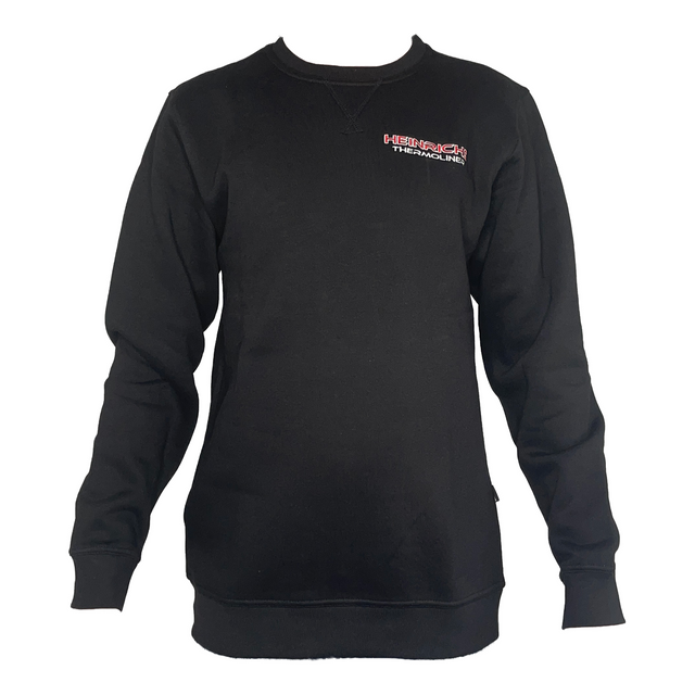 Heinrichs Thermoliner Pullover – Slim Fit Sweatshirt mit Stickerei schwarz