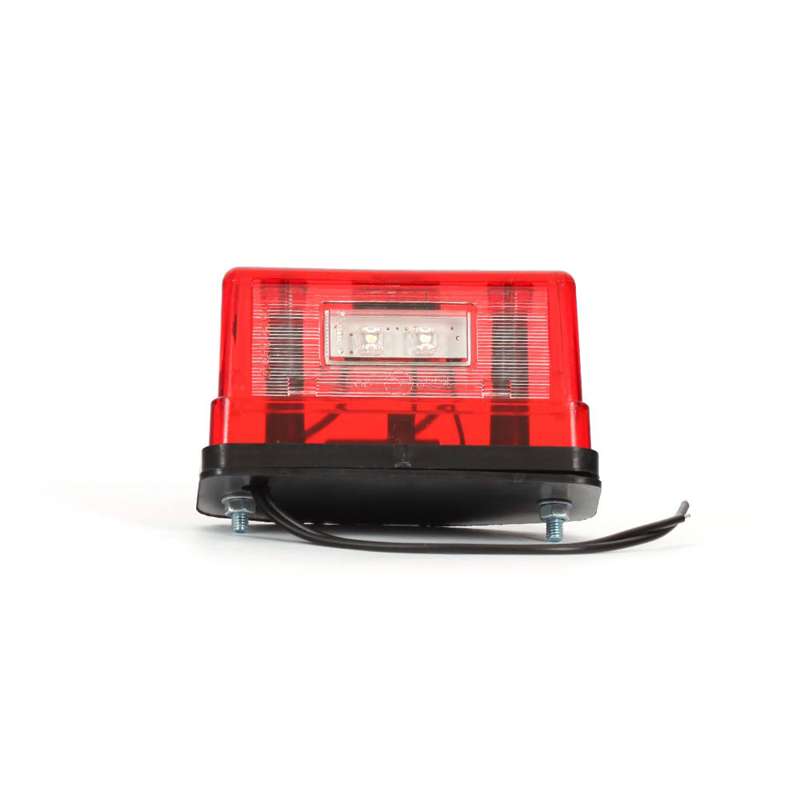 Rectangular License Plate Light White LED, Red