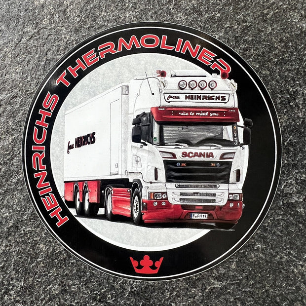 Hingezeichneter LKW von Frau Heinrichs als Aufkleber