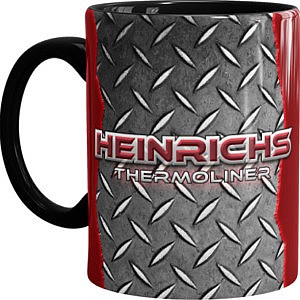 Bild zeigt Heinrichs Thermoliner Kaffeetasse mit Schriftzug