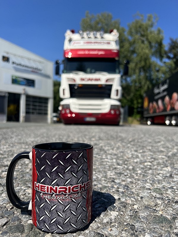 Kaffeetasse Heinrichs Thermoliner Ansicht mit Schriftzug