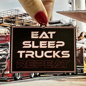 Duftbaum Eat Sleep Trucks Repeat vor Heinrichs Thermoliner truck